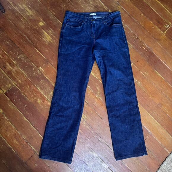 EILEEN FISHER Dark Wash Jeans Clean Girl Denim Boho Preppy Straight Leg PM - Picture 1 of 3